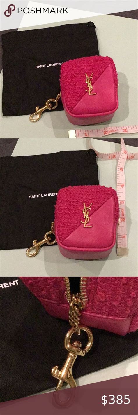 ysl keychain pink|YSL keychain pouch.